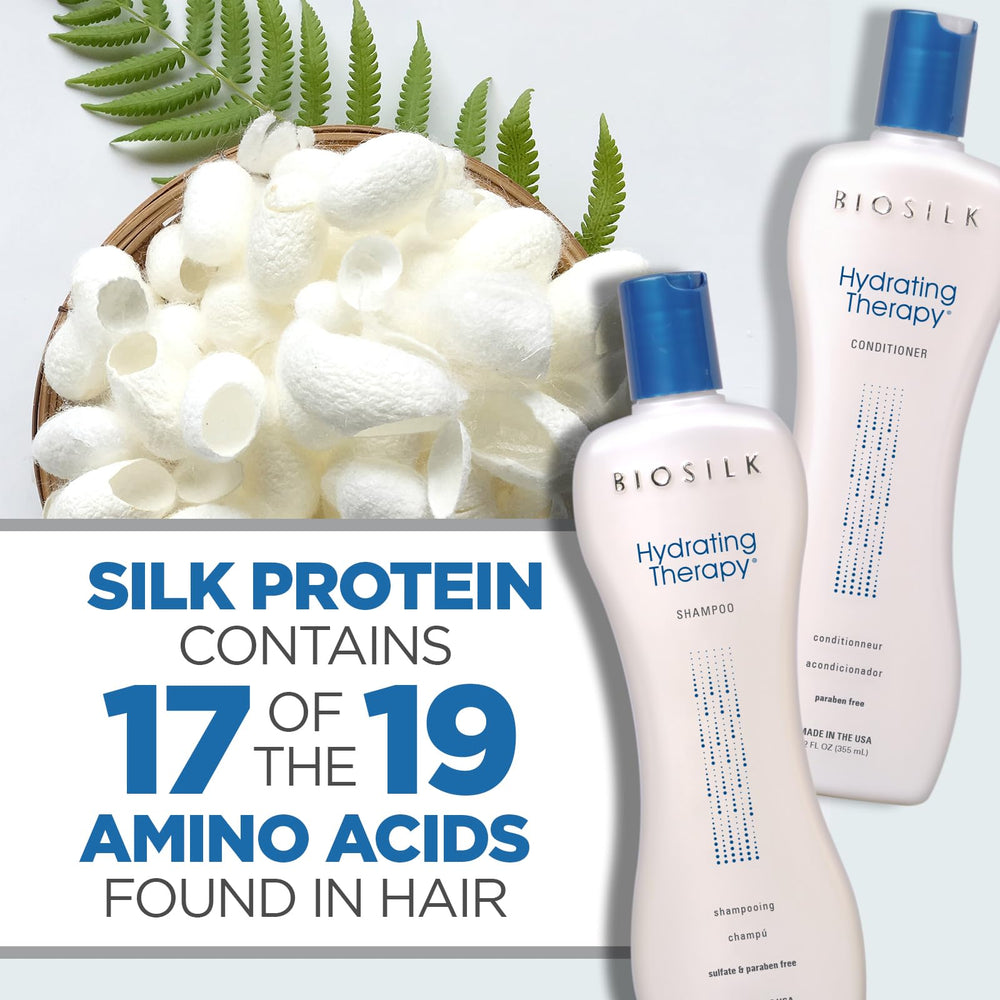 BioSilk applying conditioner to wet hair for improved detangling and shine