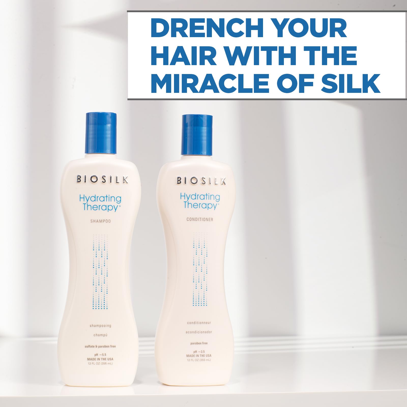 BioSilk close-up of silky shampoo texture for smoother, more manageable hair