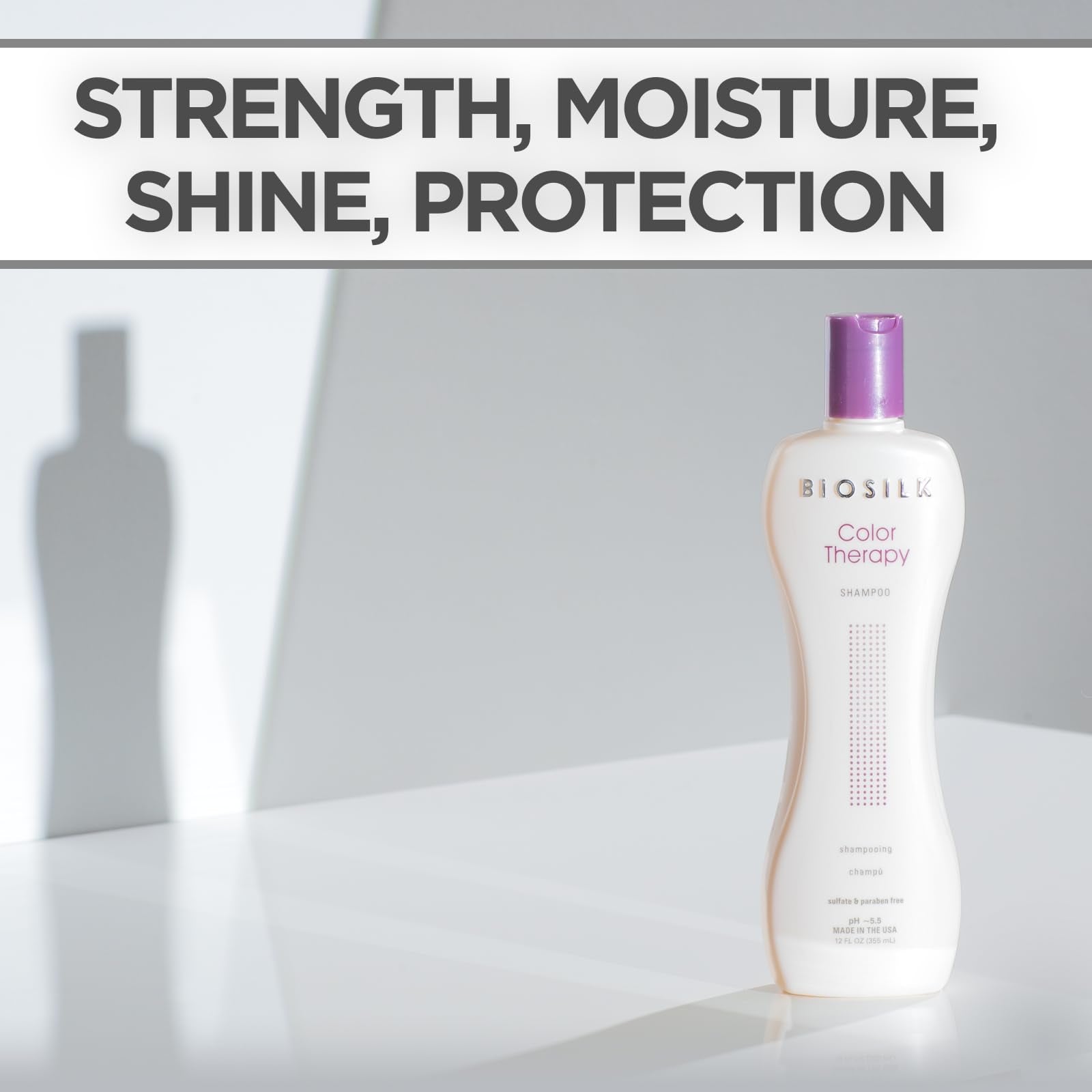 BioSilk shampoo being applied to wet hair demonstrating gentle cleanse benefit