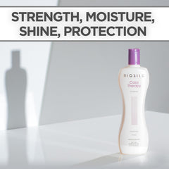 BioSilk shampoo being applied to wet hair demonstrating gentle cleanse benefit