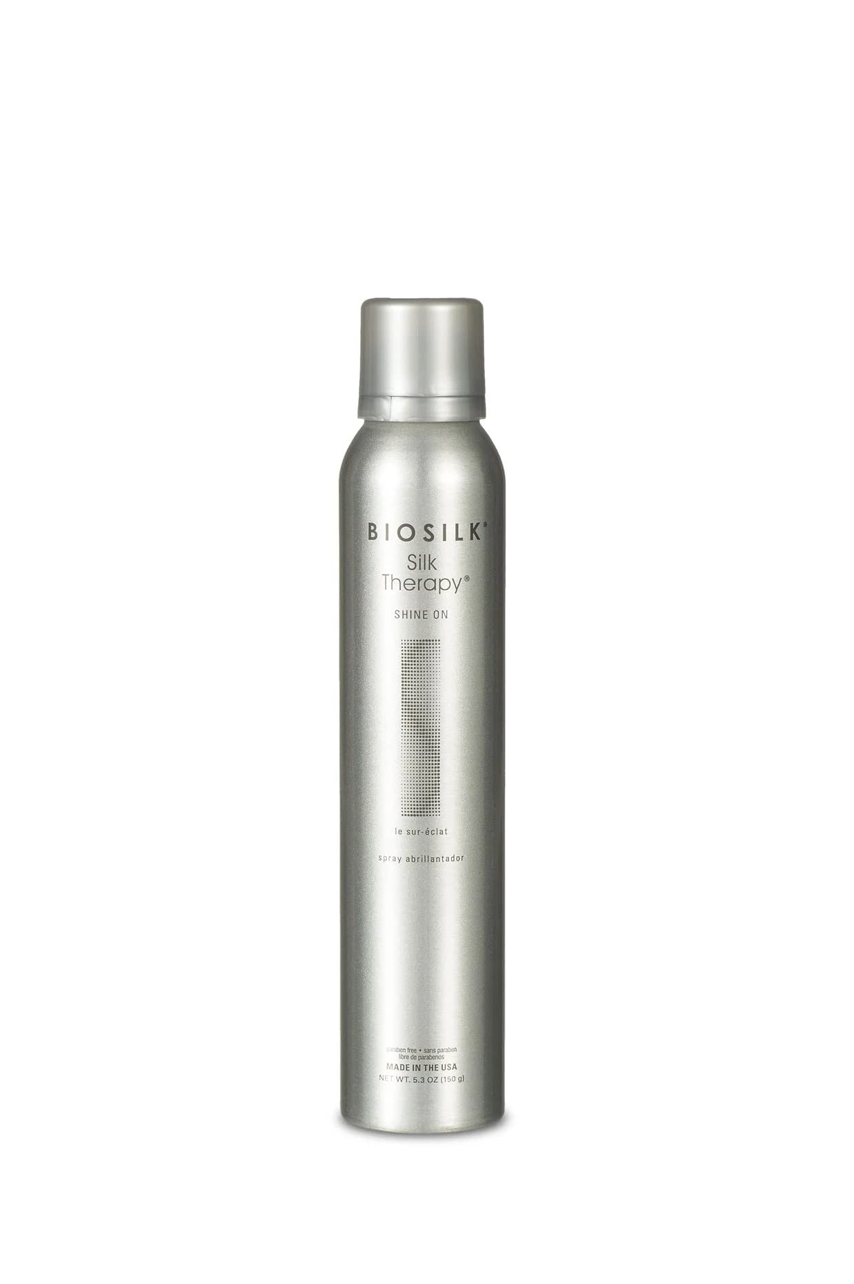 BioSilk nozzle closeup illustrating fine mist for even shine and lightweight finish