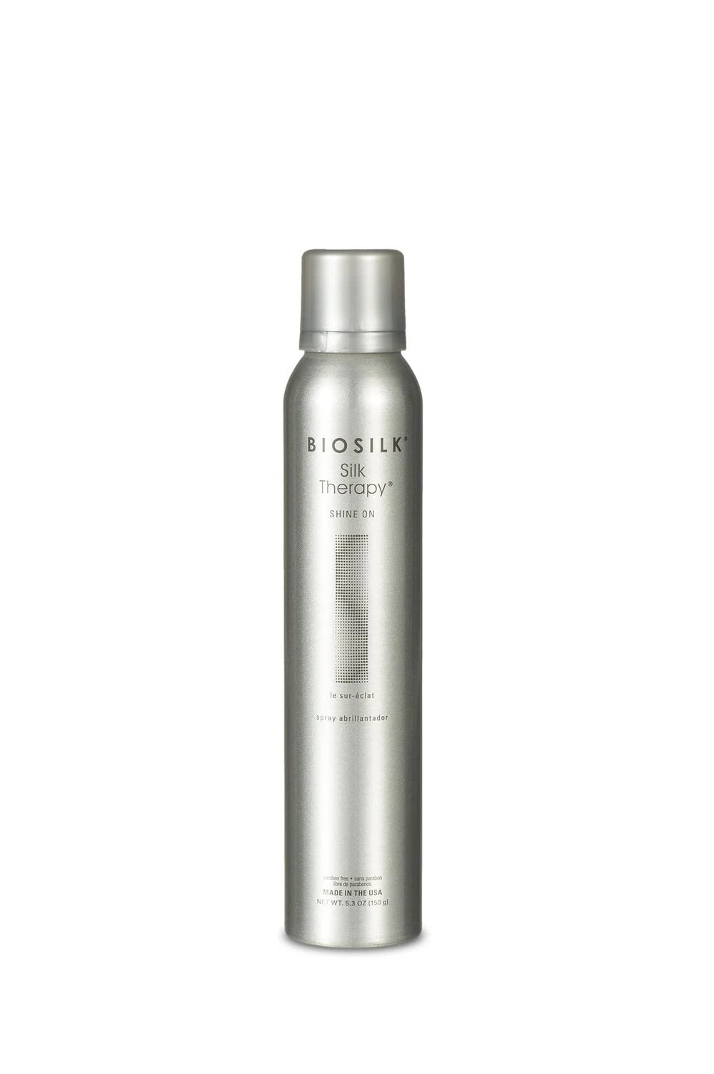 BioSilk nozzle closeup illustrating fine mist for even shine and lightweight finish