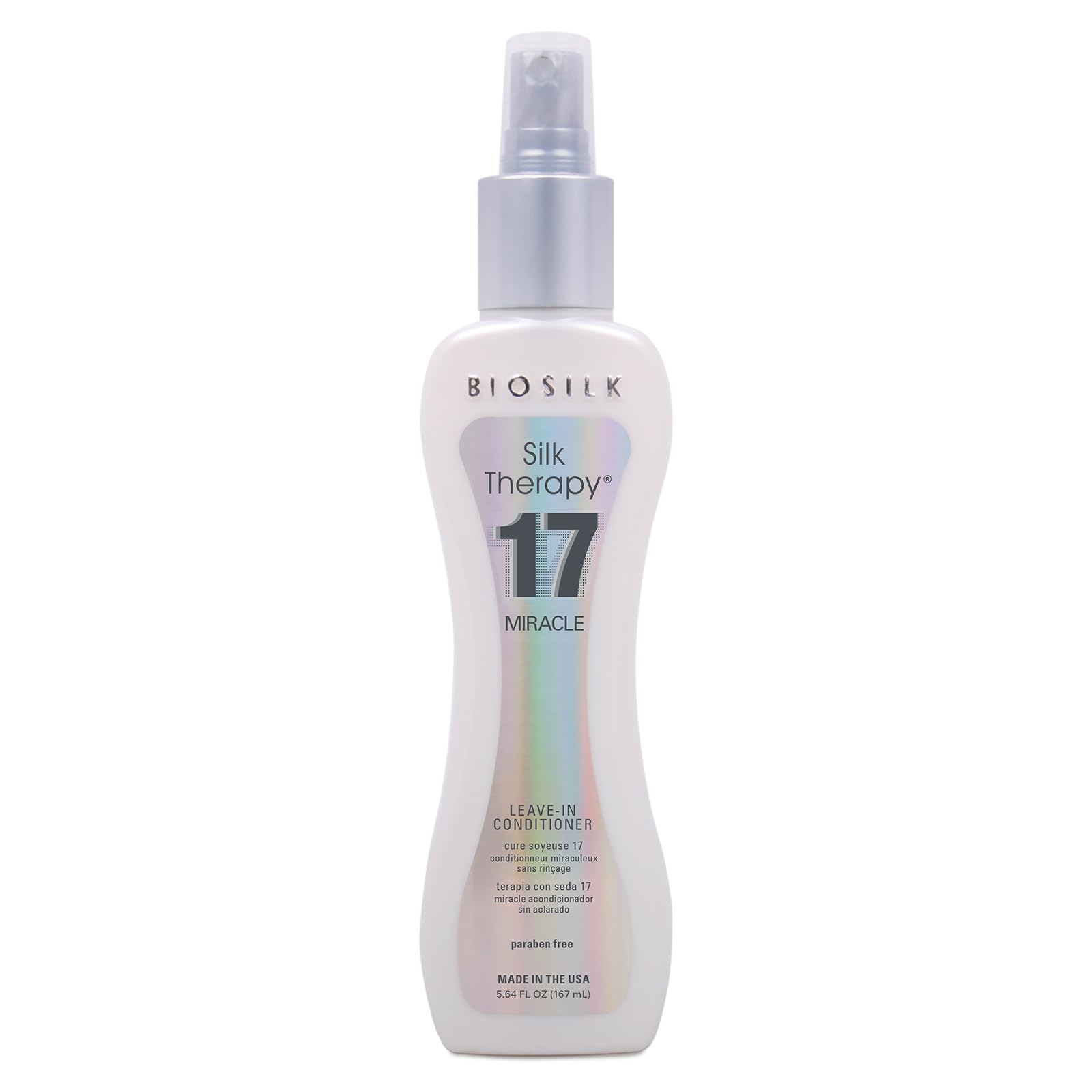 BioSilk front bottle showing label and product size with clear benefits
