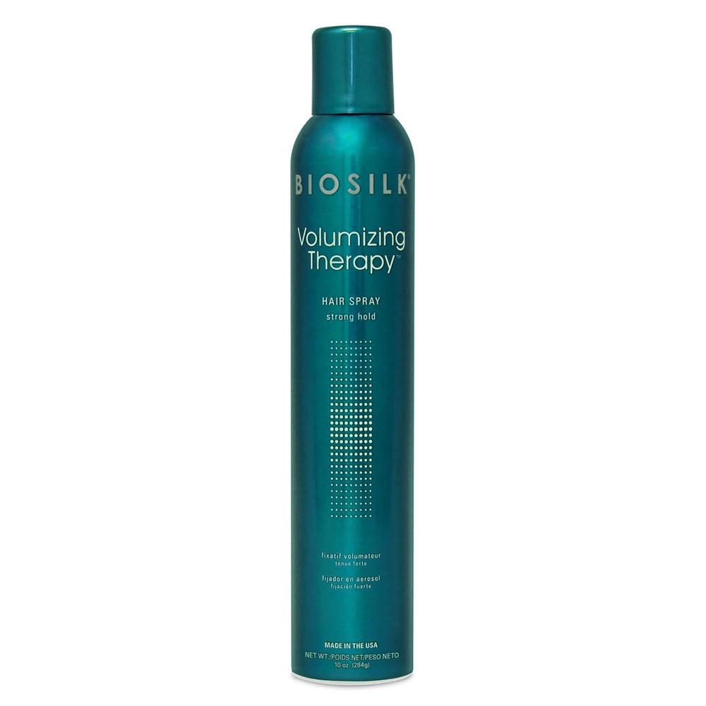 BioSilk front packaging showing 10 oz bottle and brand logo, promotes long‑lasting hold