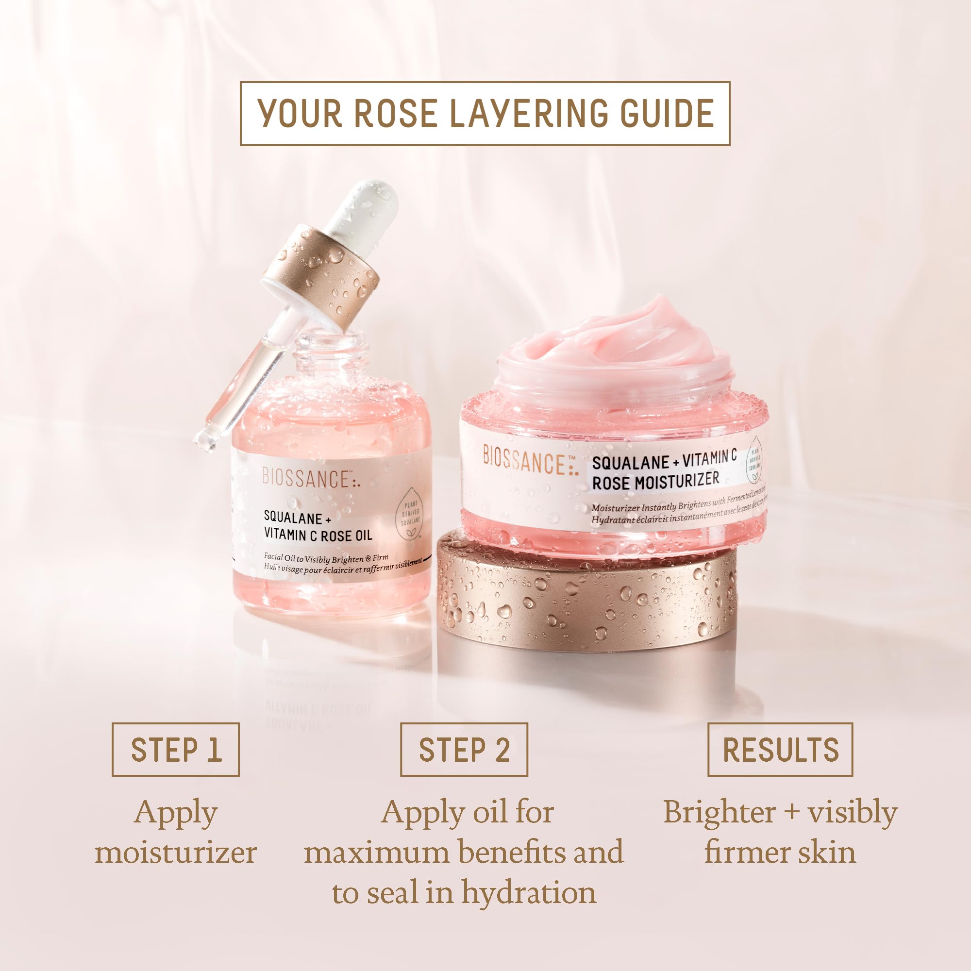 BIOSSANCE on bathroom counter for morning routine convenience