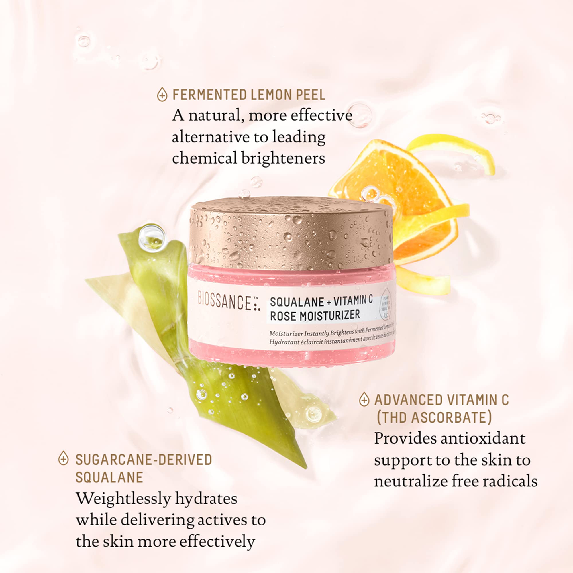 BIOSSANCE applied under makeup showing non-greasy primer-like finish