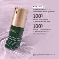 BIOSSANCE serum on bathroom counter as part of nightly routine setup
