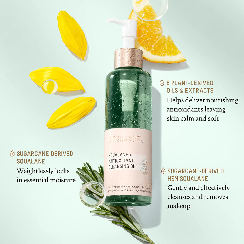 Biossance oil texture close-up showing smooth hydration benefit