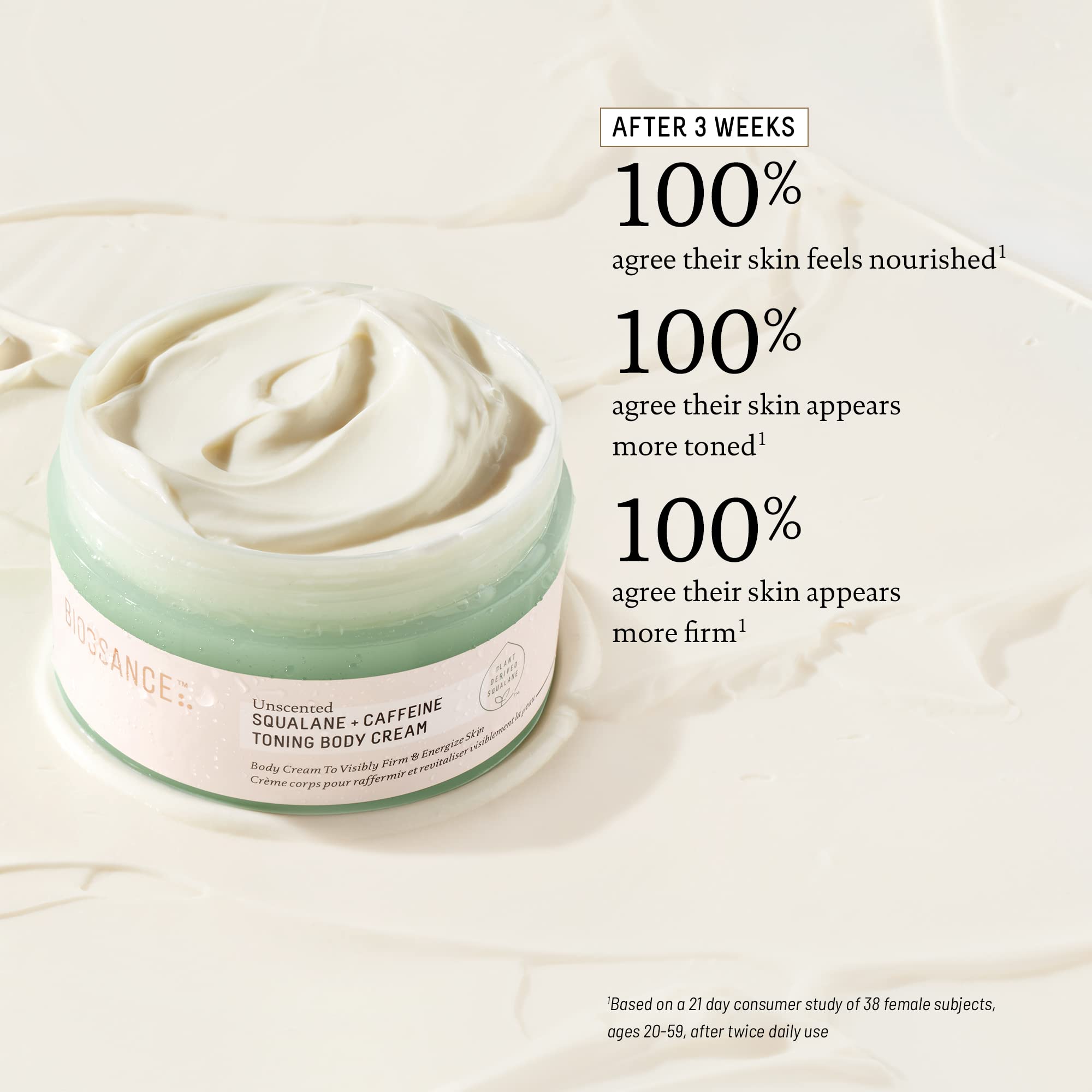 BIOSSANCE close-up texture of cream highlighting lightweight absorption