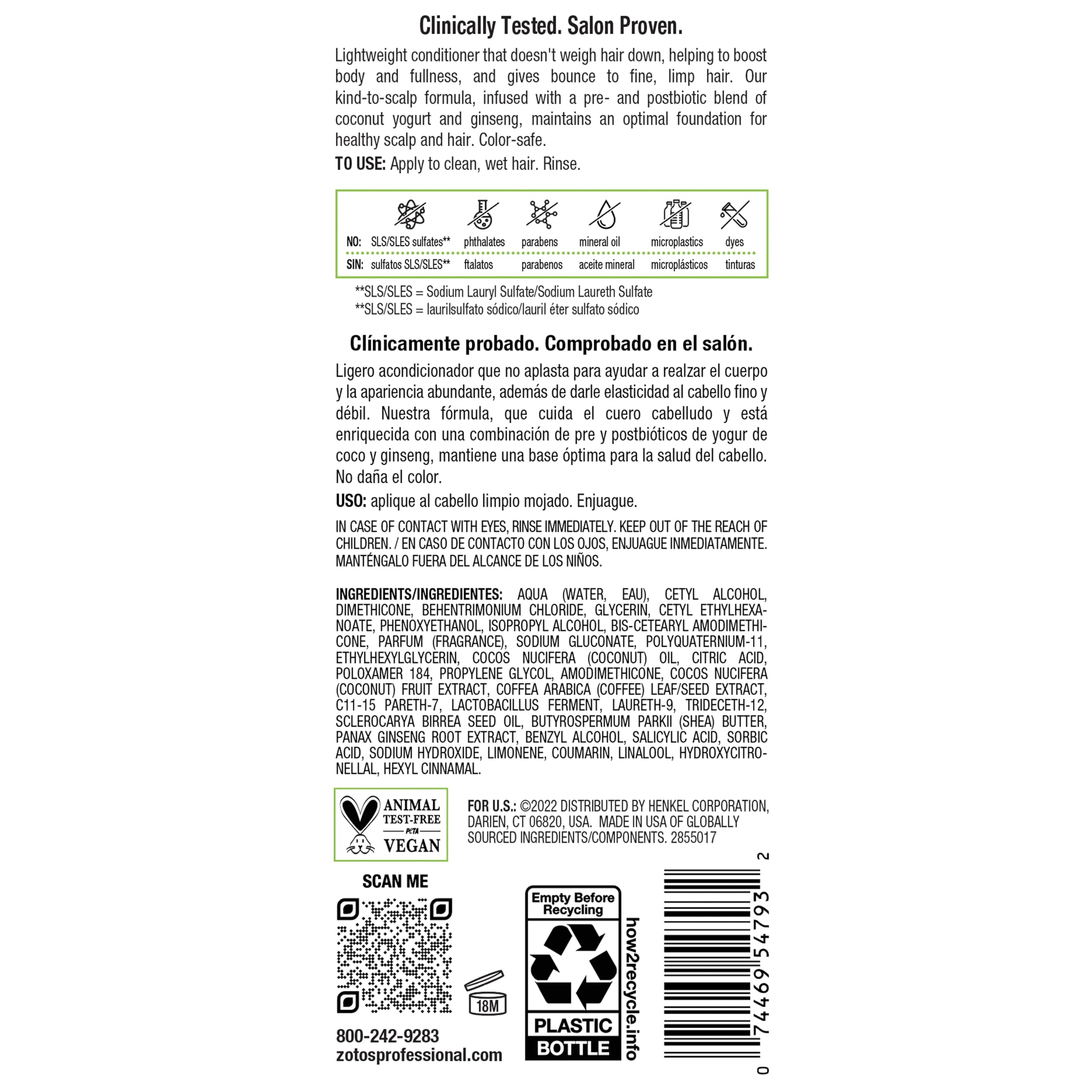 Back label of Biotera showing ingredient and usage information clearly