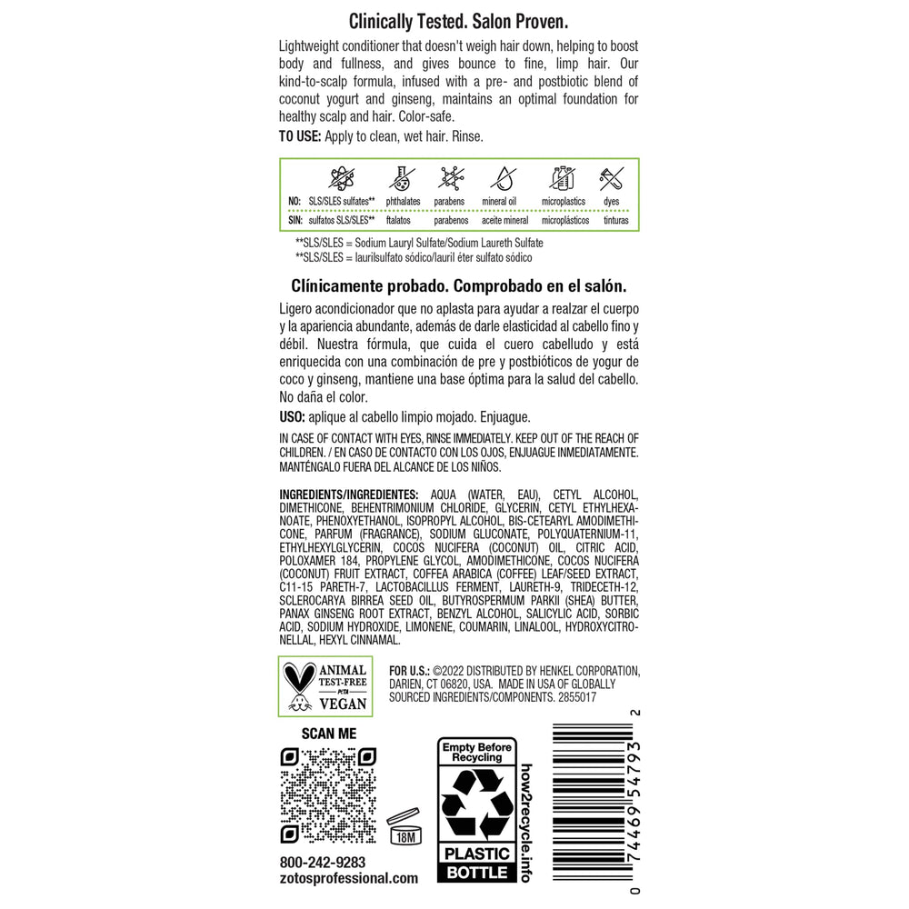 Back label of Biotera showing ingredient and usage information clearly