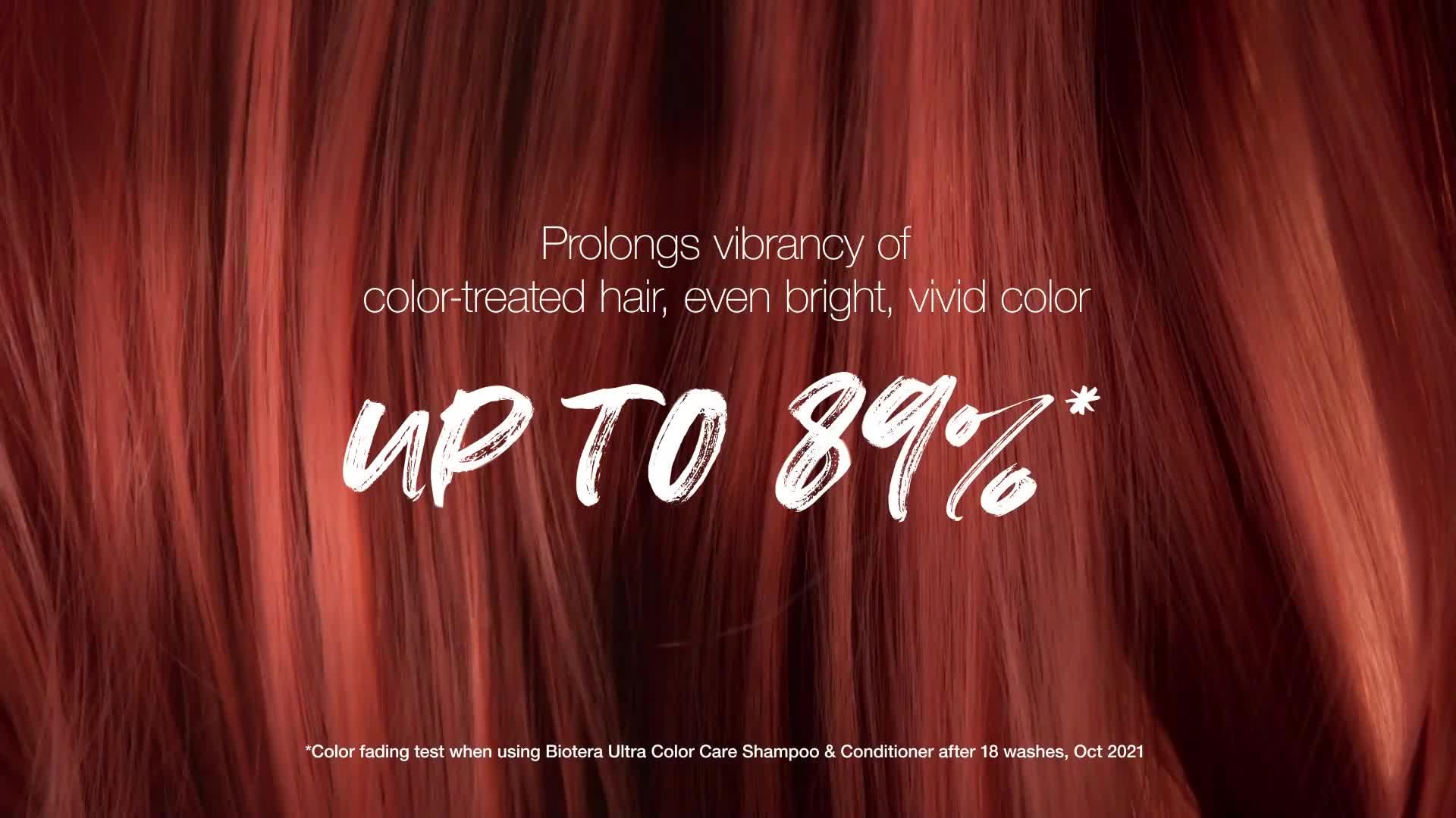 Biotera detangling action in use on wet hair to reduce breakage