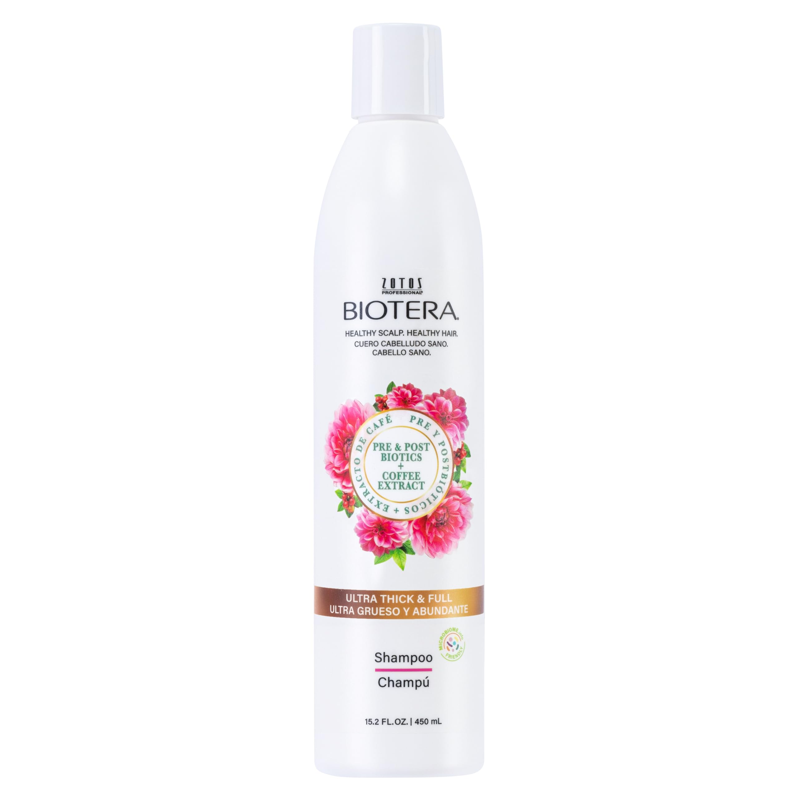 Biotera front bottle showing volumizing shampoo and clear benefits
