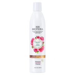 Biotera front bottle showing volumizing shampoo and clear benefits