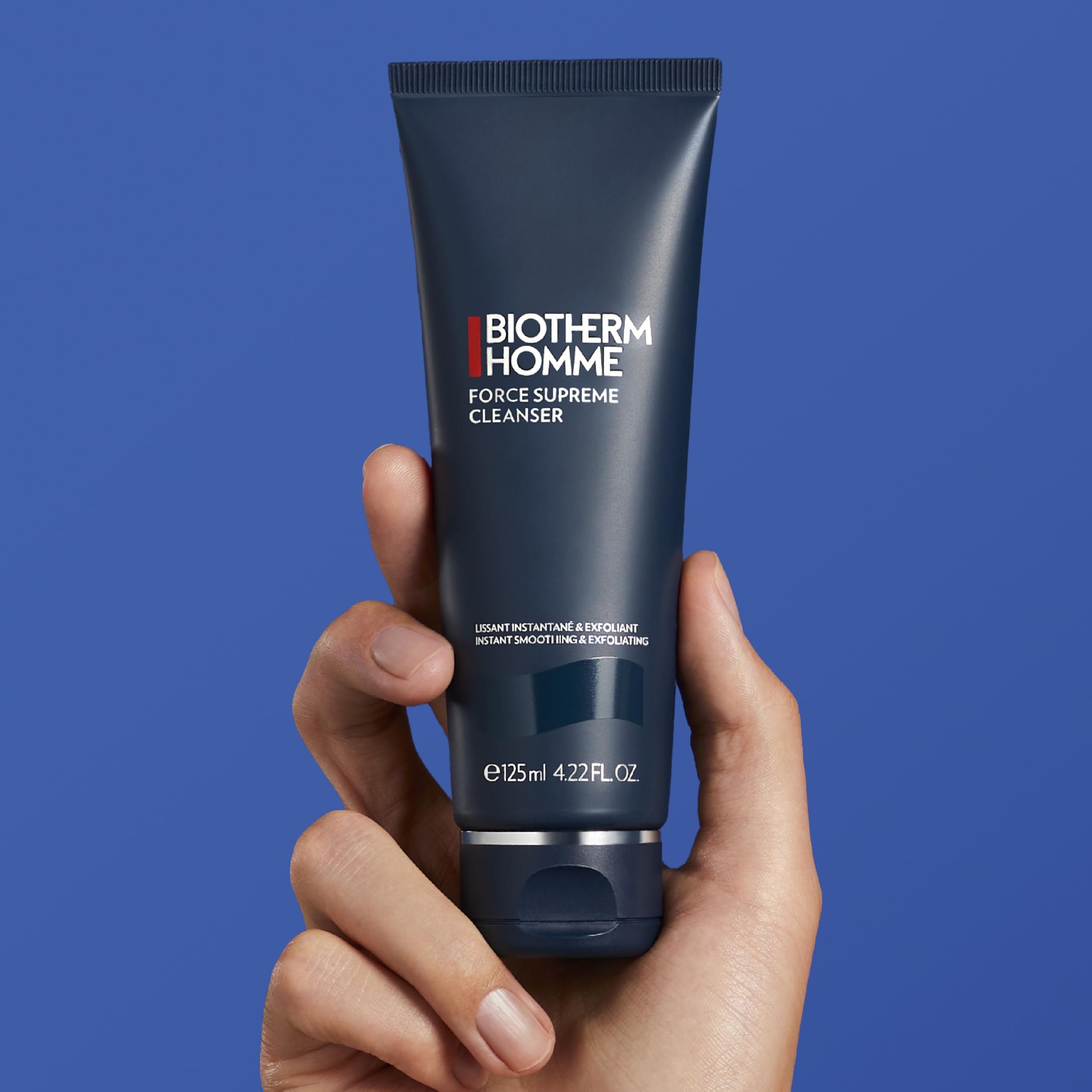 Biotherm creamy texture with visible micro-particles for gentle exfoliation