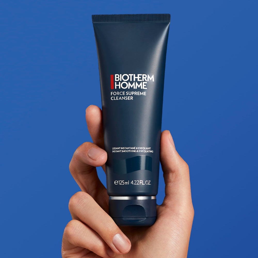 Biotherm creamy texture with visible micro-particles for gentle exfoliation