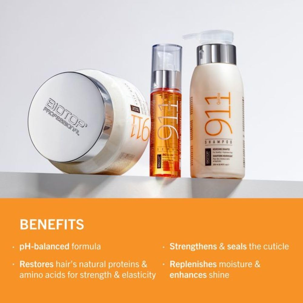Biotop Professional shampoo in shower being applied for restorative routine