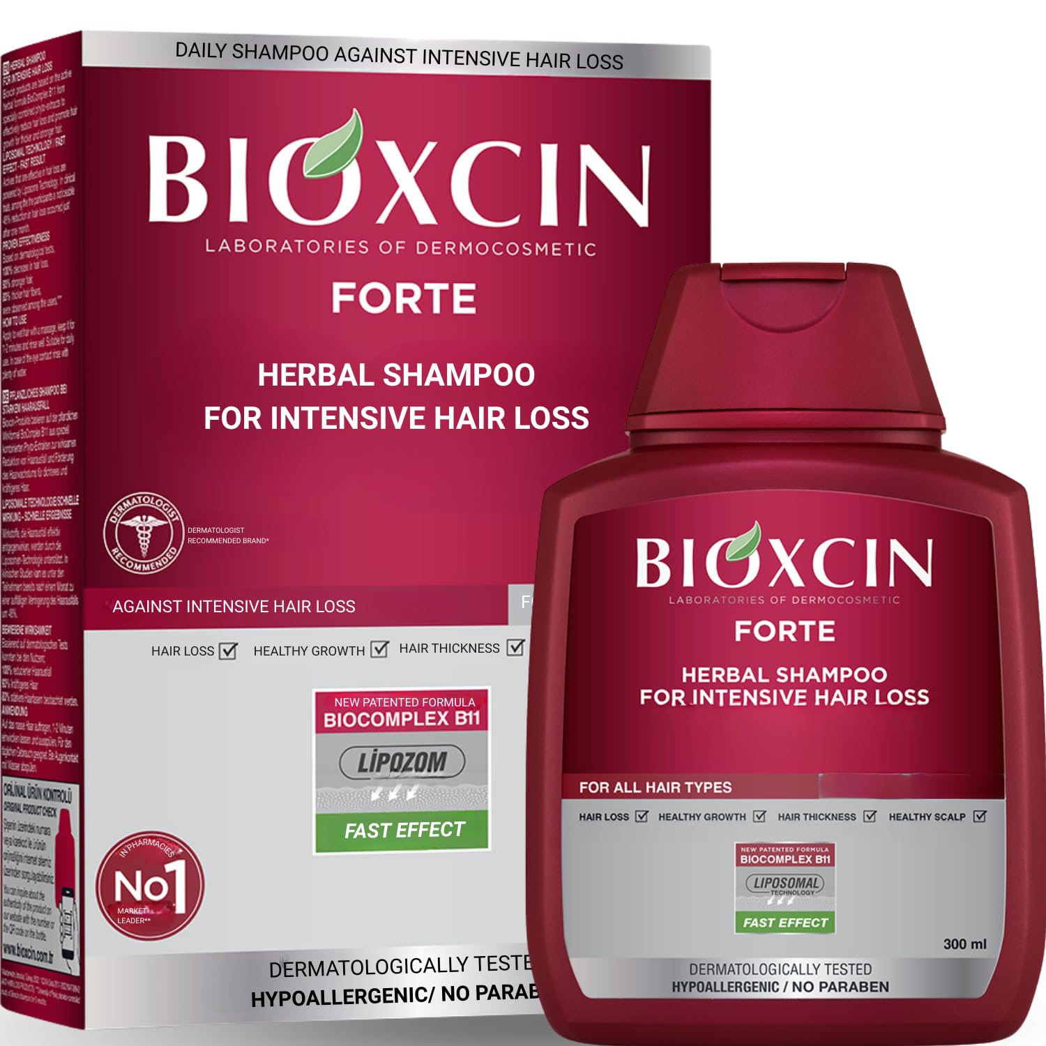 BIOXCIN front packaging showing 300 ml bottle and brand benefit
