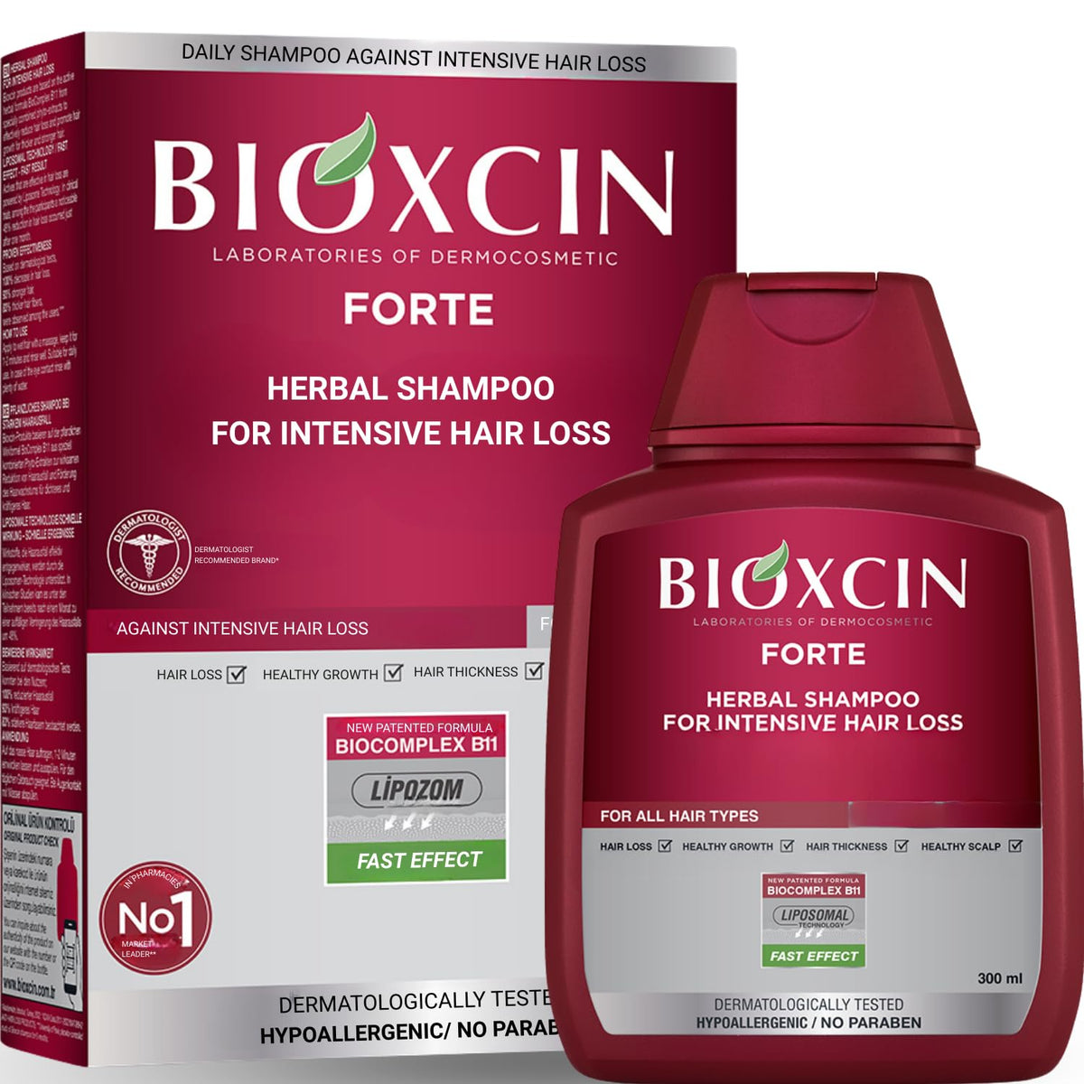 BIOXCIN front packaging showing 300 ml bottle and brand benefit
