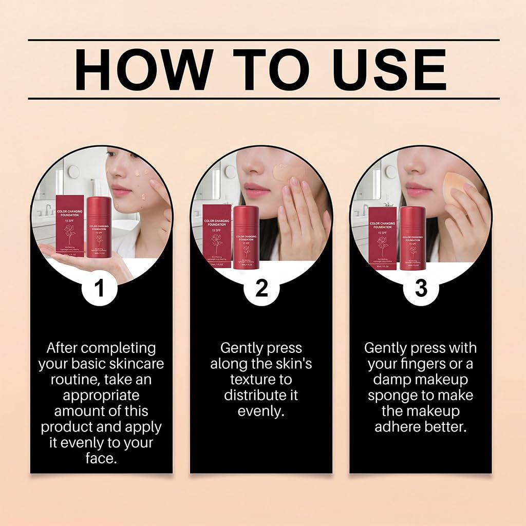 Birunwer lifestyle shot applying foundation for smoother mature-skin look