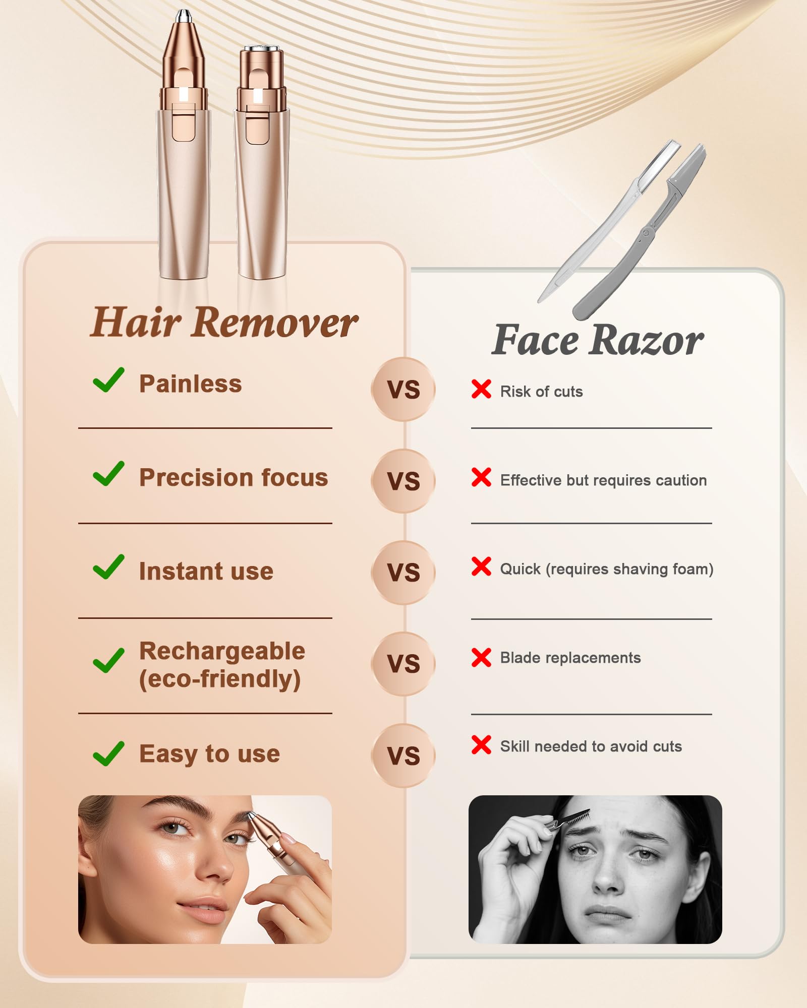 bissuuy eyebrow trimmer detail showing precise shaping for neat brows