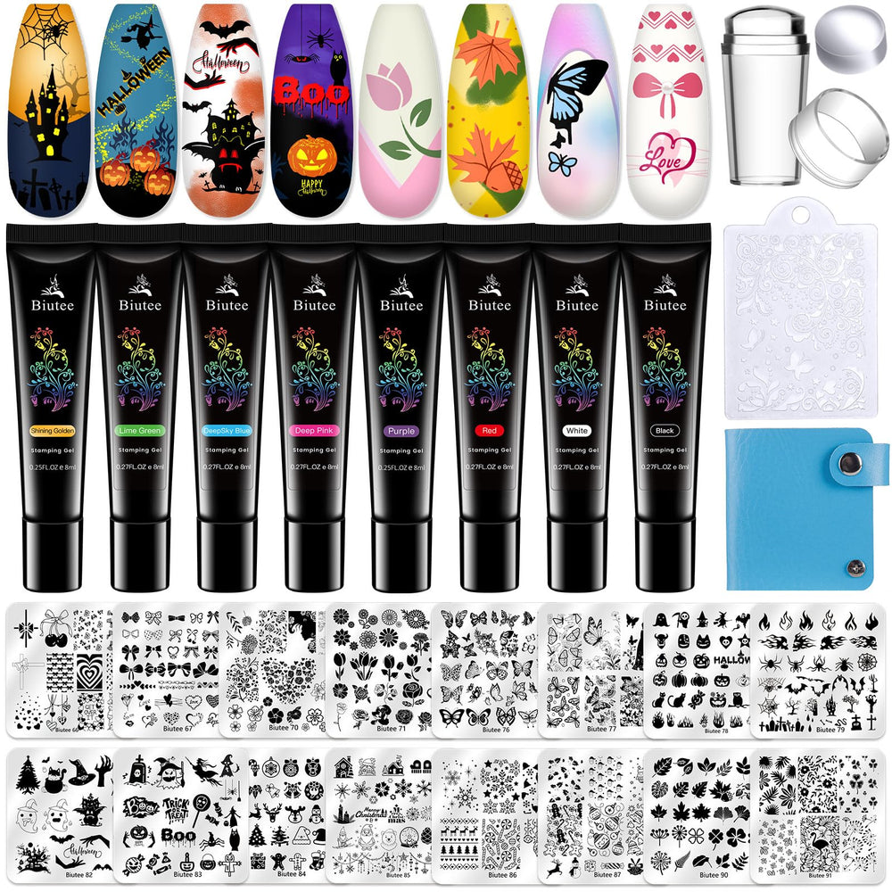 Biutee front packaging showing complete nail stamping kit benefits