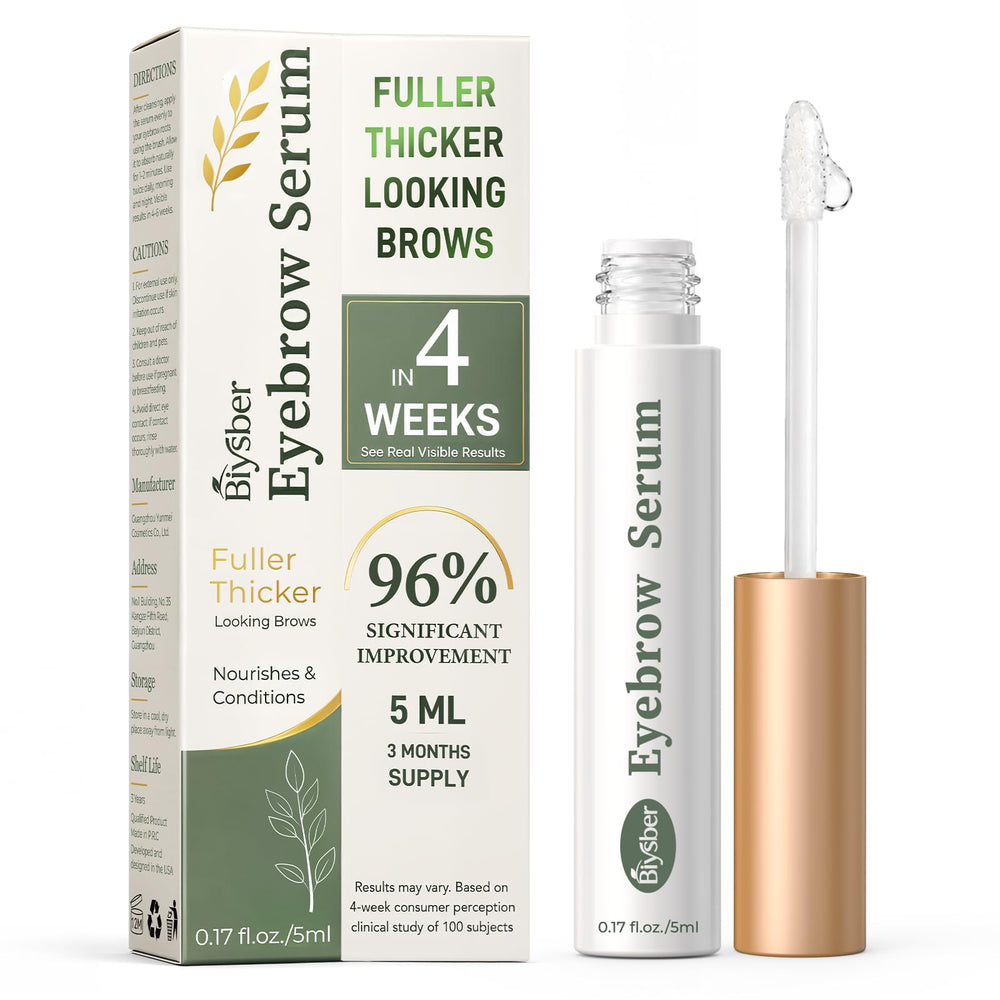 BIYSBER front packaging of eyebrow serum shows 5 mL bottle and label benefit