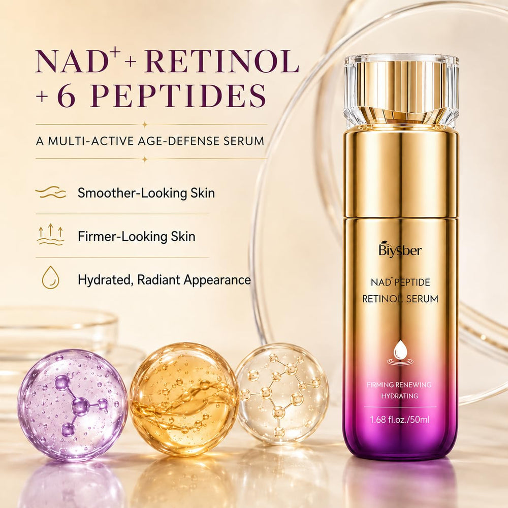 BIYSBER serum on back of hand for scale, illustrates non-greasy hydration benefit