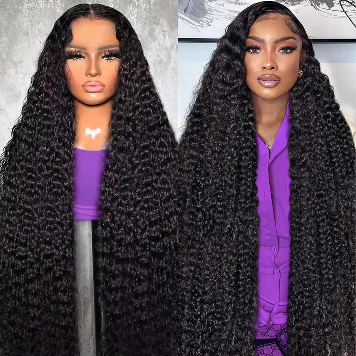 BJVT front view lace frontal showing natural parting and realistic look