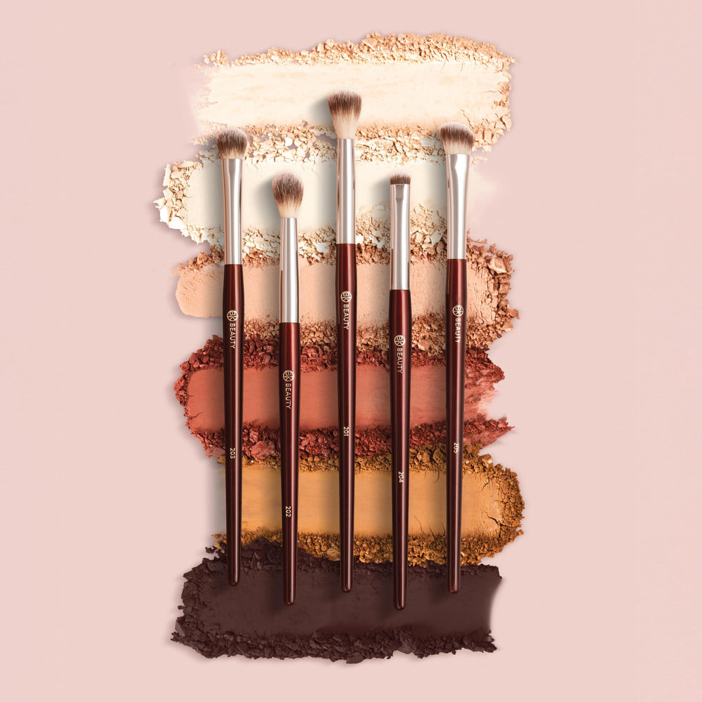 BK BEAUTY brushes styled on a vanity with shadows demonstrating lifestyle use and ready-to-wear looks benefit