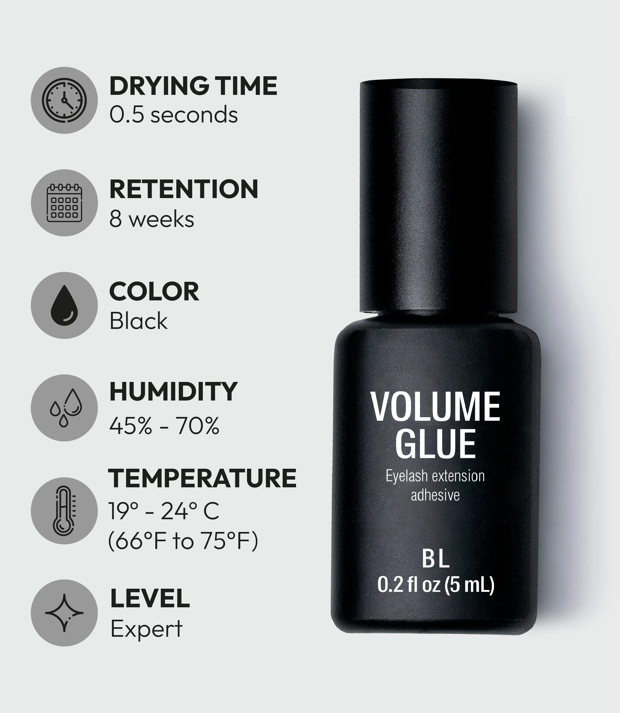 BL BY LAURA MARTINEZ adhesive drop demonstrating smooth black texture and quick tack