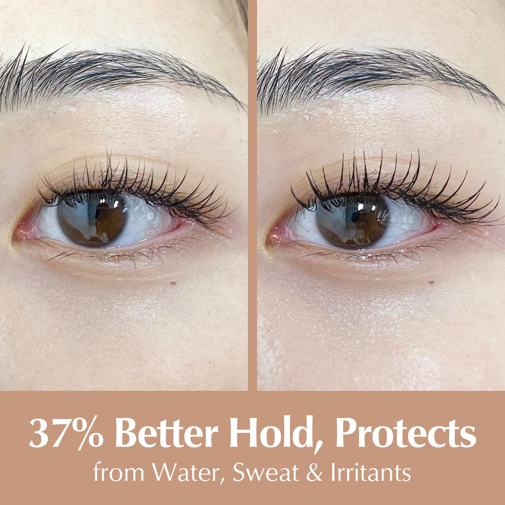 BL Lashes clear drop texture on fingertip, shows lightweight smooth finish