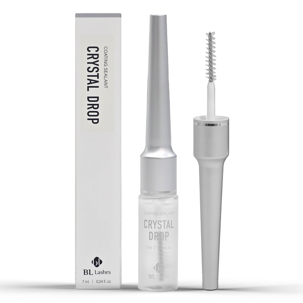 BL Lashes front packaging showing bottle and clear sealant, protection benefit
