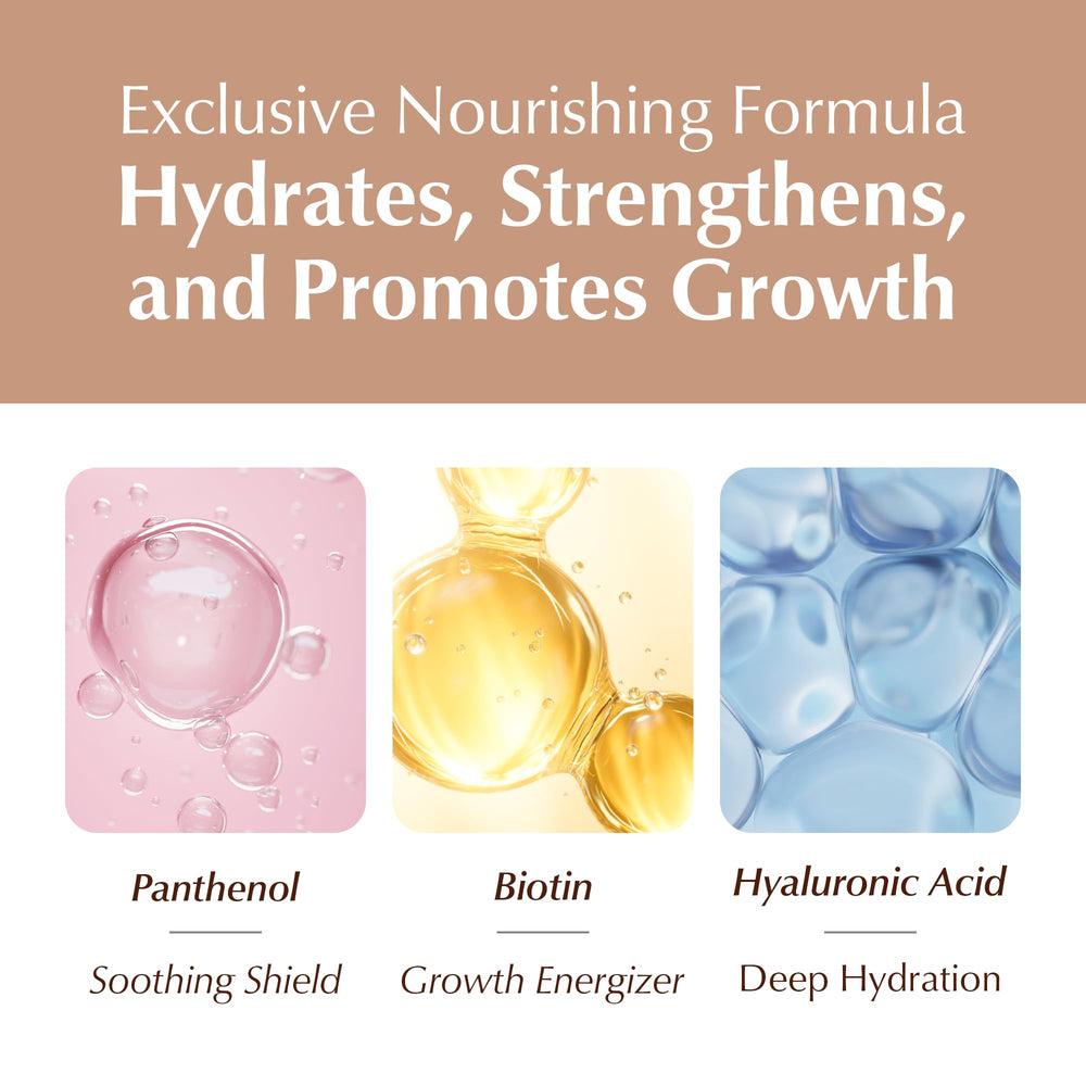 BL Lashes ingredient label close-up showing Biotin and Hyaluronic Acid benefit