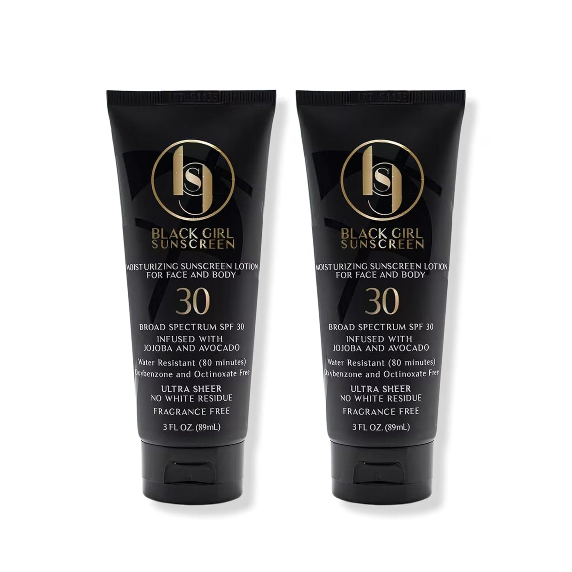 Black Girl Sunscreen front packaging showing SPF 30 and travel-size benefit