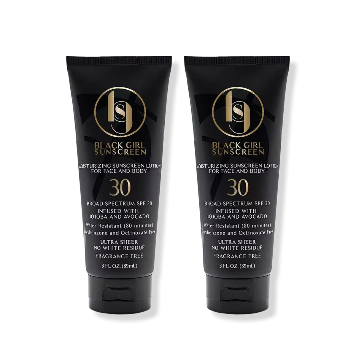 Black Girl Sunscreen front packaging showing SPF 30 and travel-size benefit