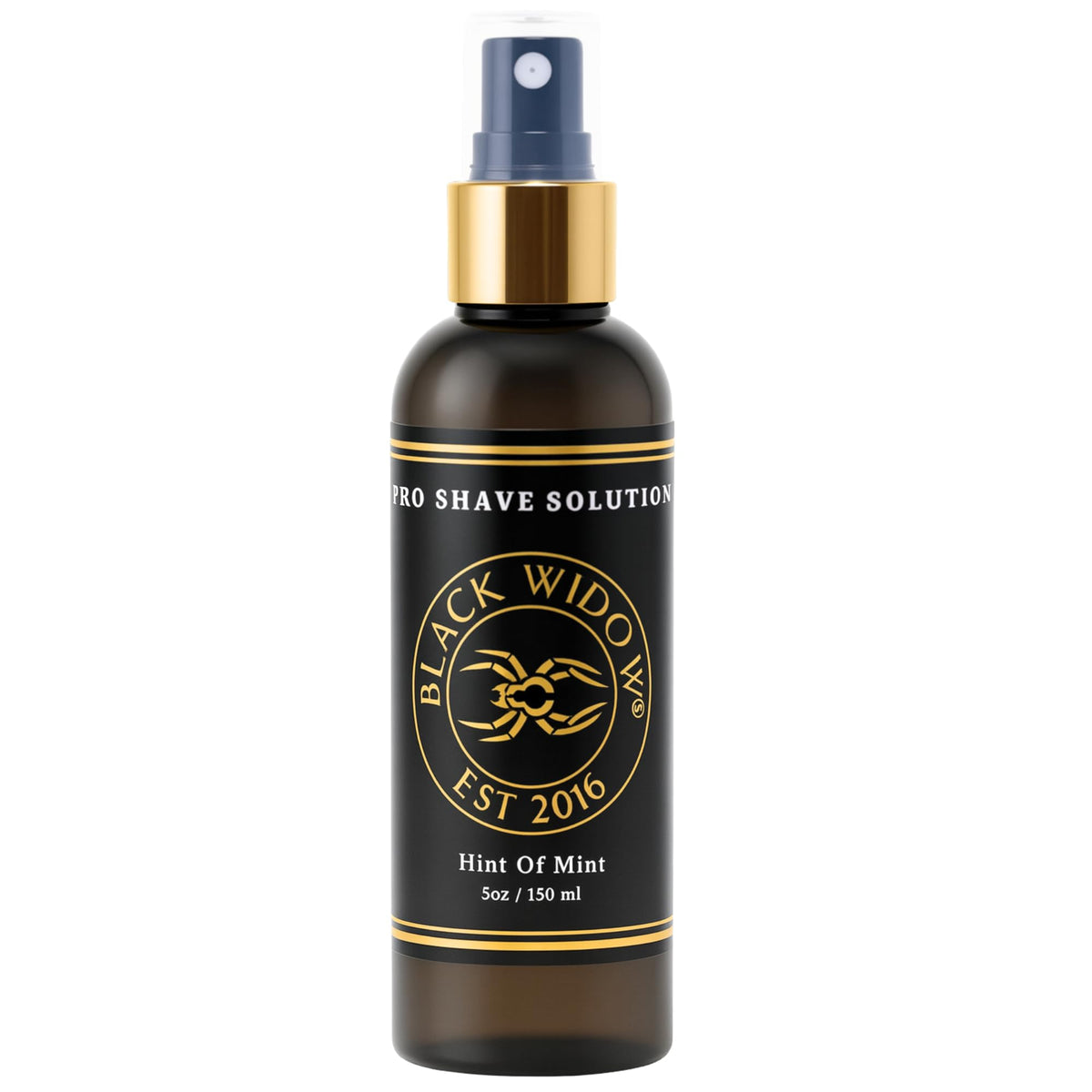 Black Widow front label showing product name and clear benefits