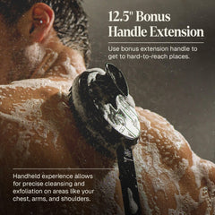 Black Wolf handheld mode in use demonstrating targeted exfoliation and comfort