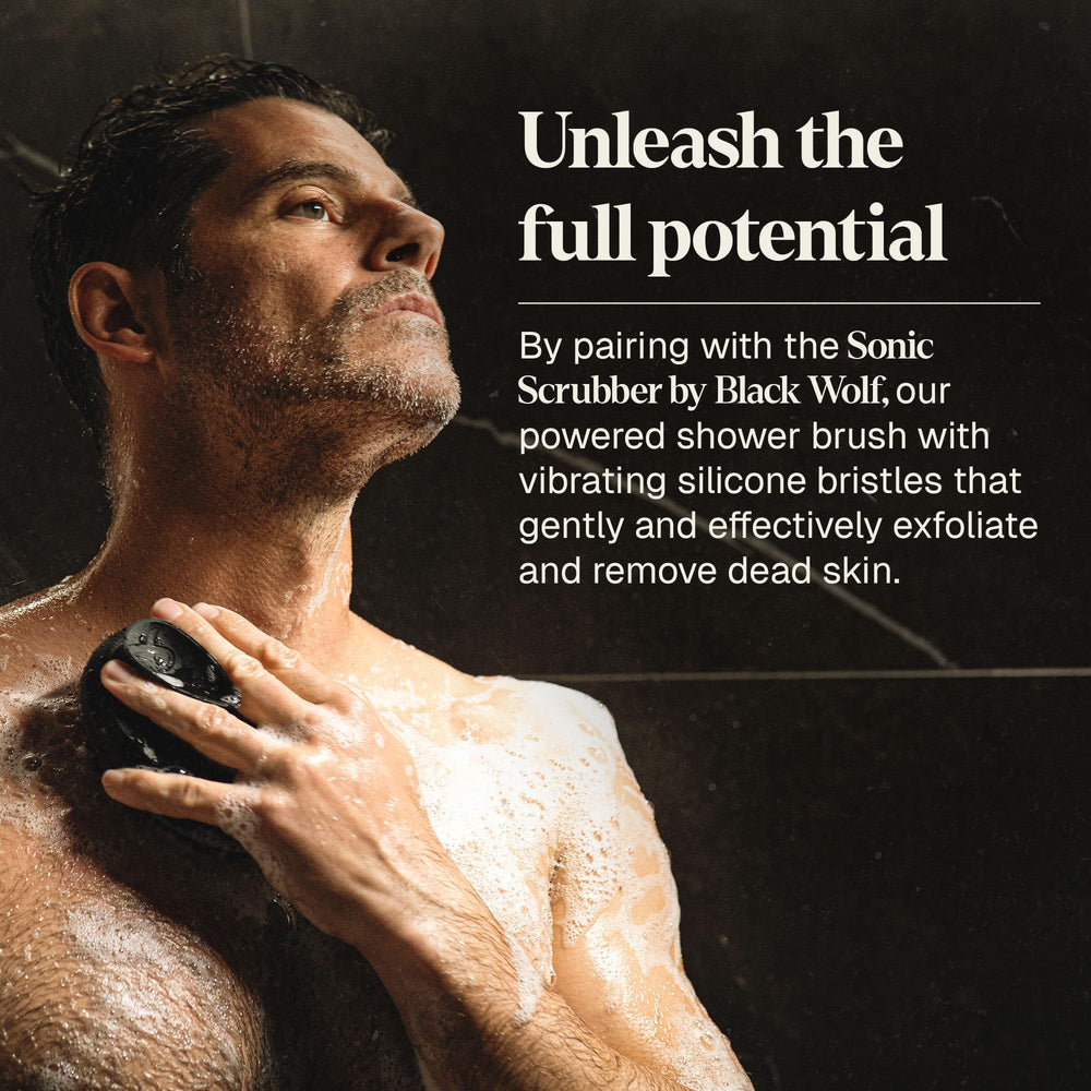 Black Wolf in-shower lifestyle shows fresh scented results