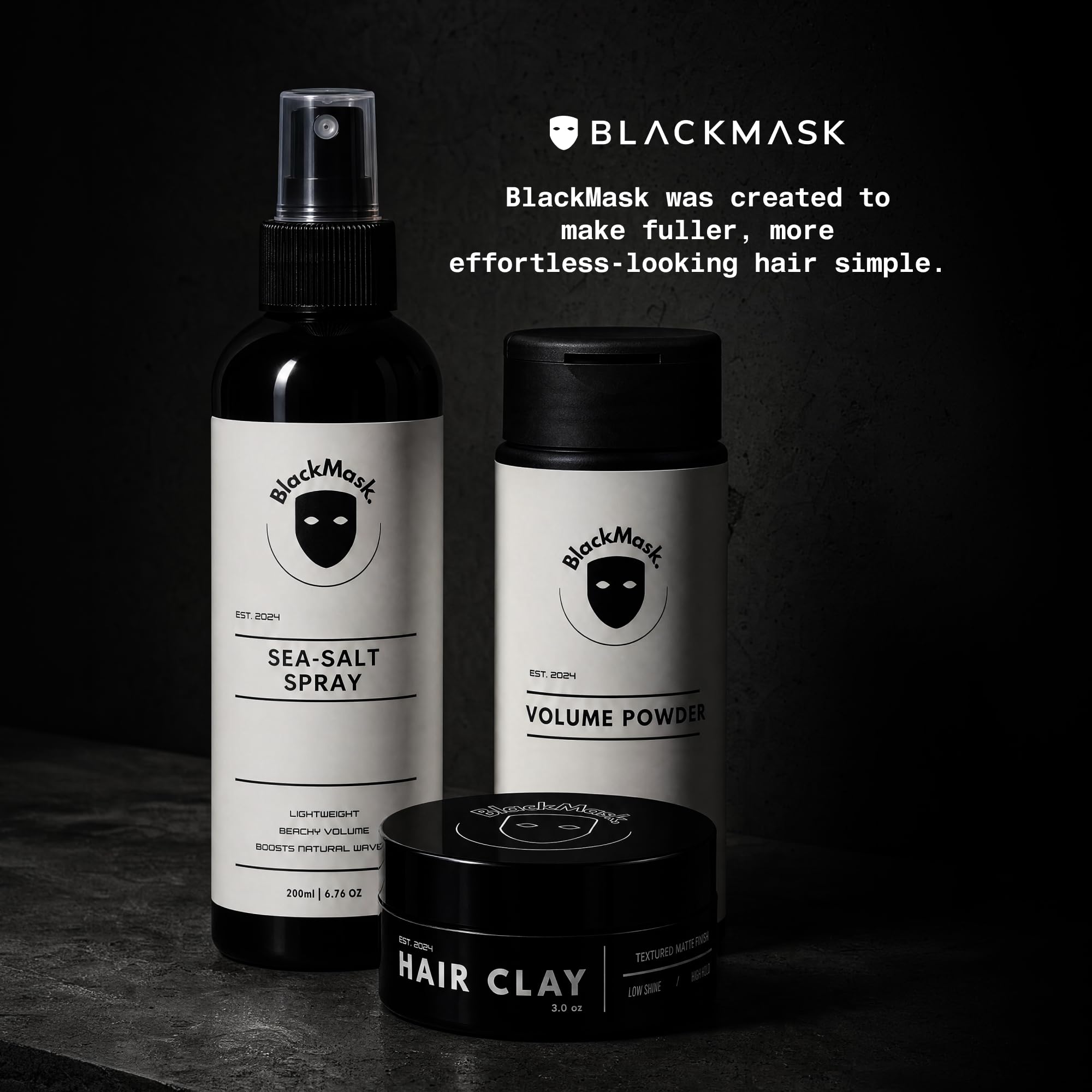BlackMask label close-up highlighting three-ingredient simple formula benefit
