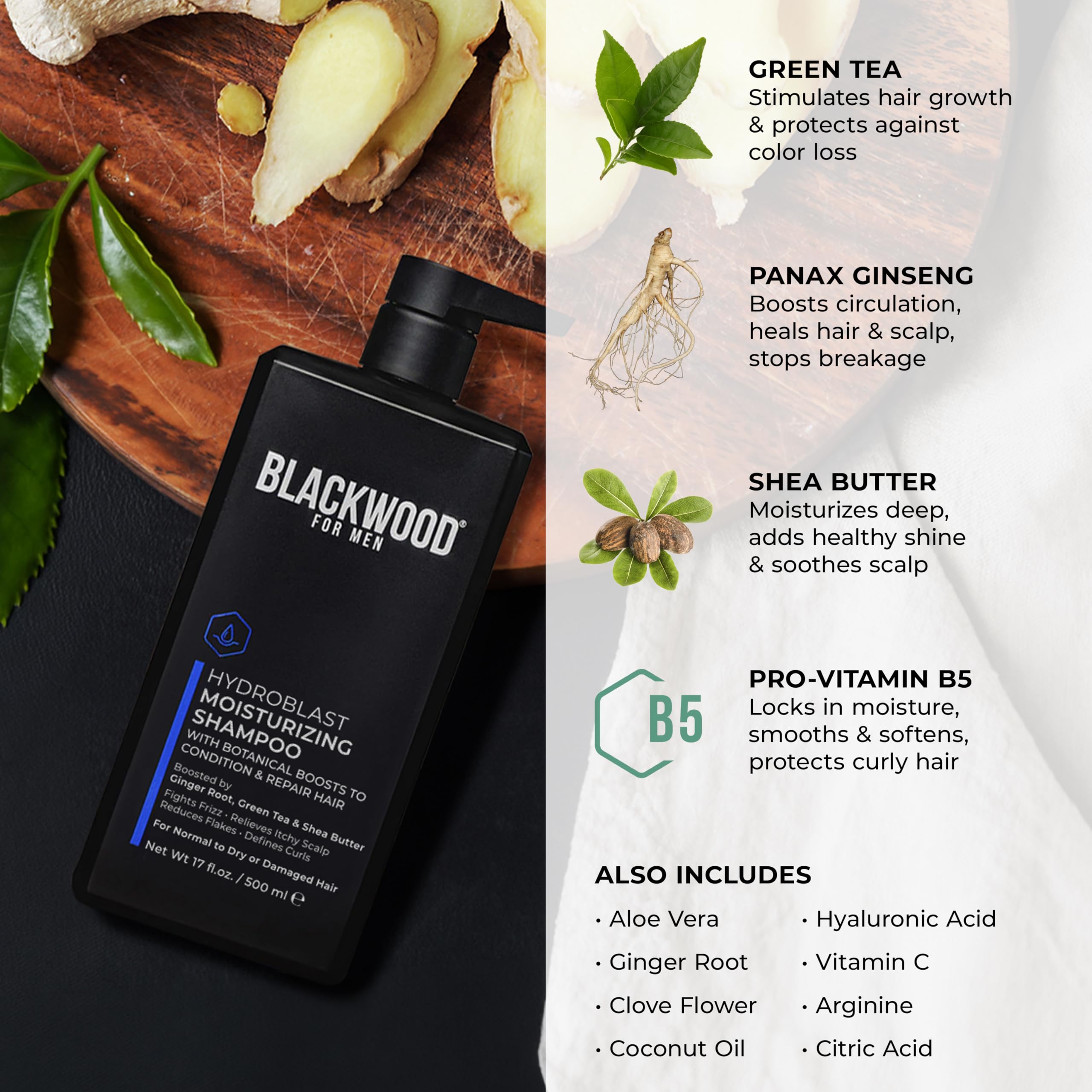 Blackwood For Men shampoo applied to wet curly hair improving manageability