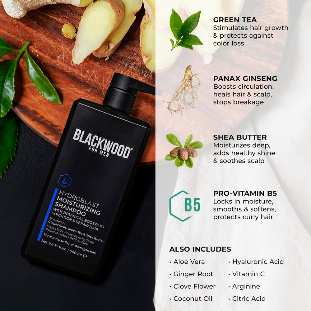 Blackwood For Men shampoo applied to wet curly hair improving manageability