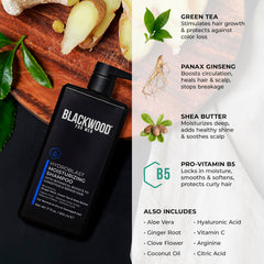 Blackwood For Men shampoo applied to wet curly hair improving manageability
