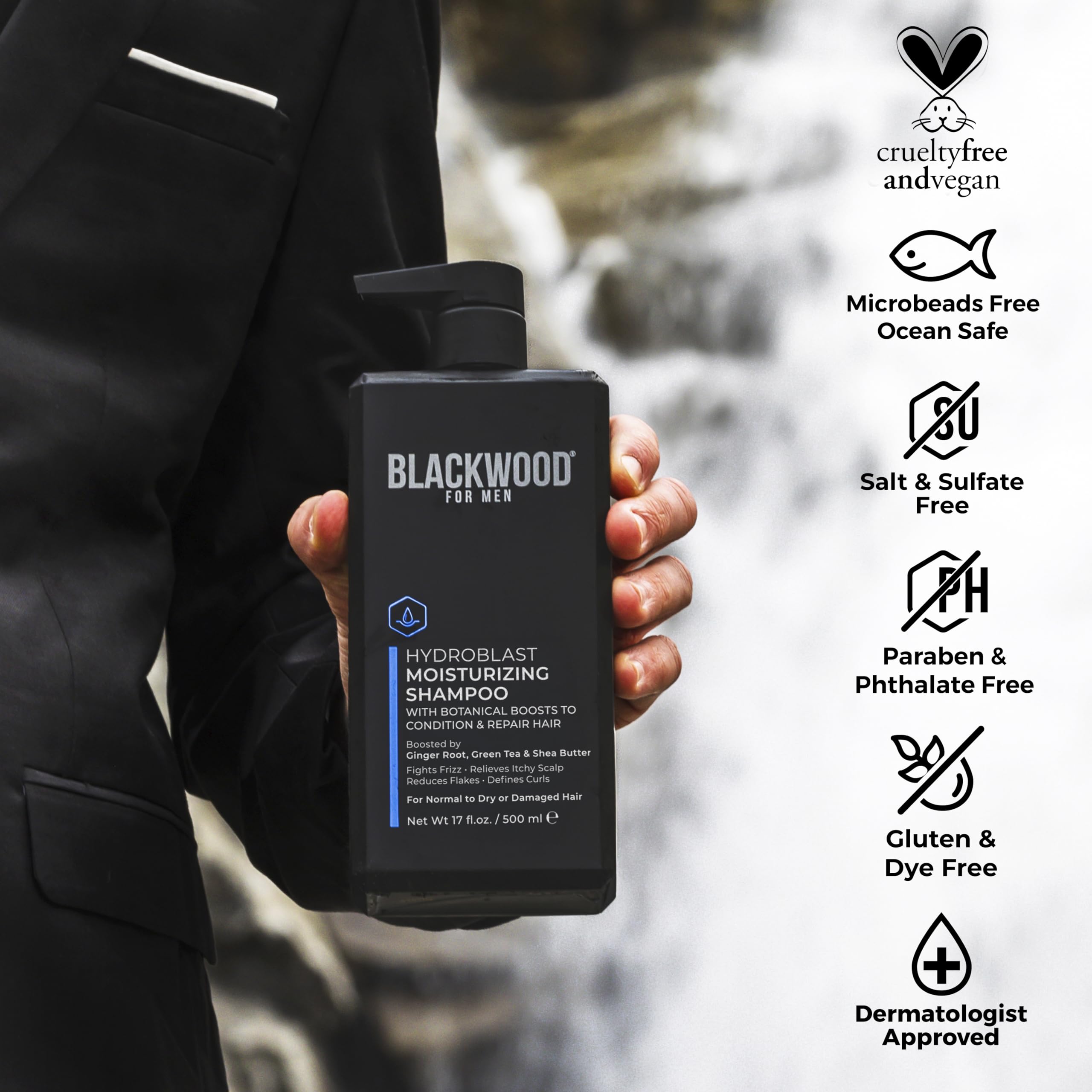 Blackwood For Men creamy shampoo lather demonstrating gentle foam and hydration