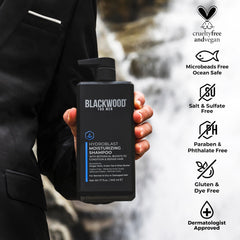 Blackwood For Men creamy shampoo lather demonstrating gentle foam and hydration