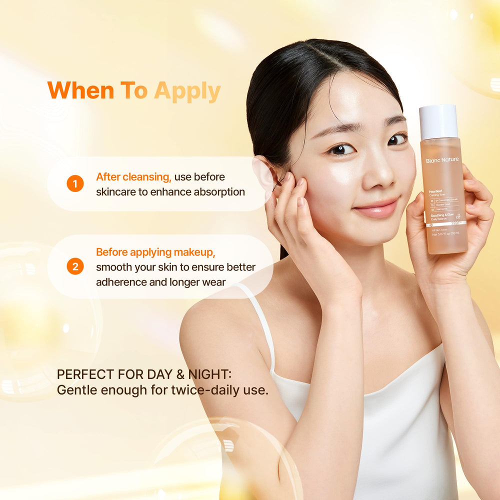 BLANC NATURE application on cheek displaying quick absorption benefit