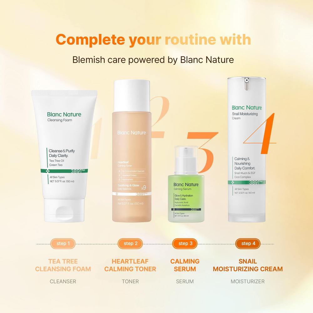 BLANC NATURE cap and nozzle detail conveying precise, mess-free use