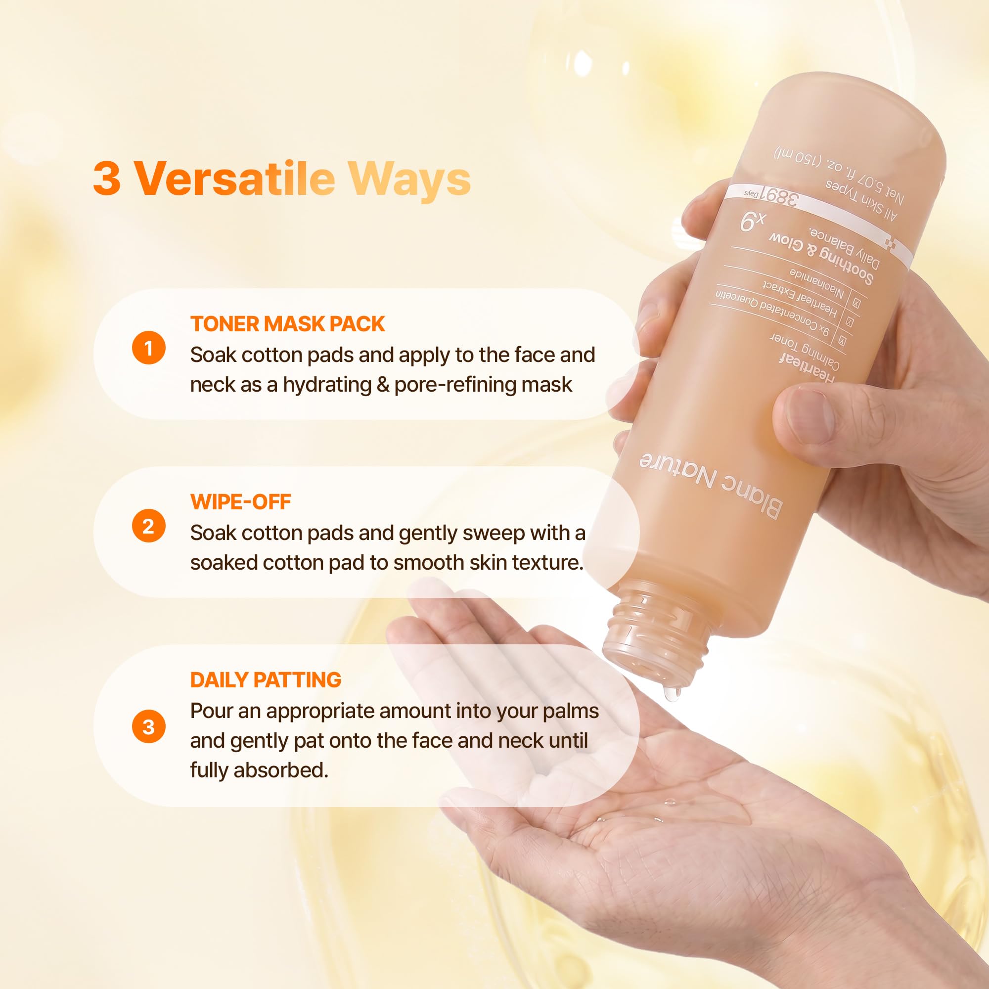 BLANC NATURE bottle beside ceramic basin suggesting daily routine ease