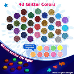 Bledras open box with brushes glues and glitter for organized creativity