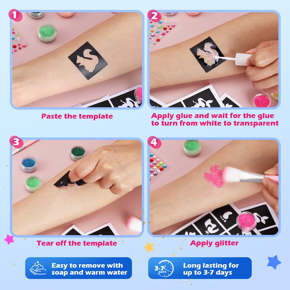 Bledras glow and diamond stickers with glue bottles for layering effects